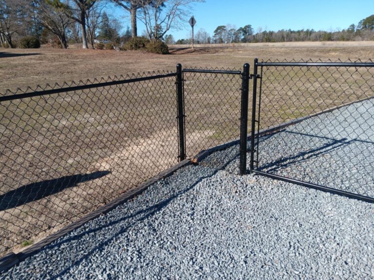 Photo of a Black coated Vinyl Fence